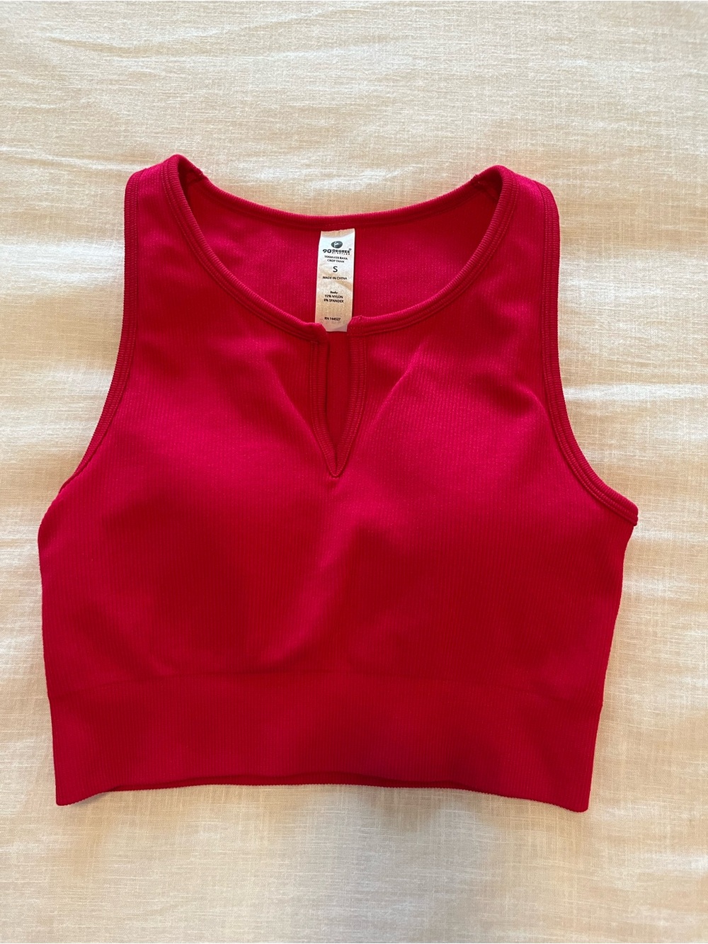 Athletic Cropped Tank in Hot Pink